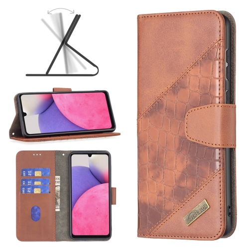 Samsung Galaxy A33 5G Fodral Krokodil Textur Brun