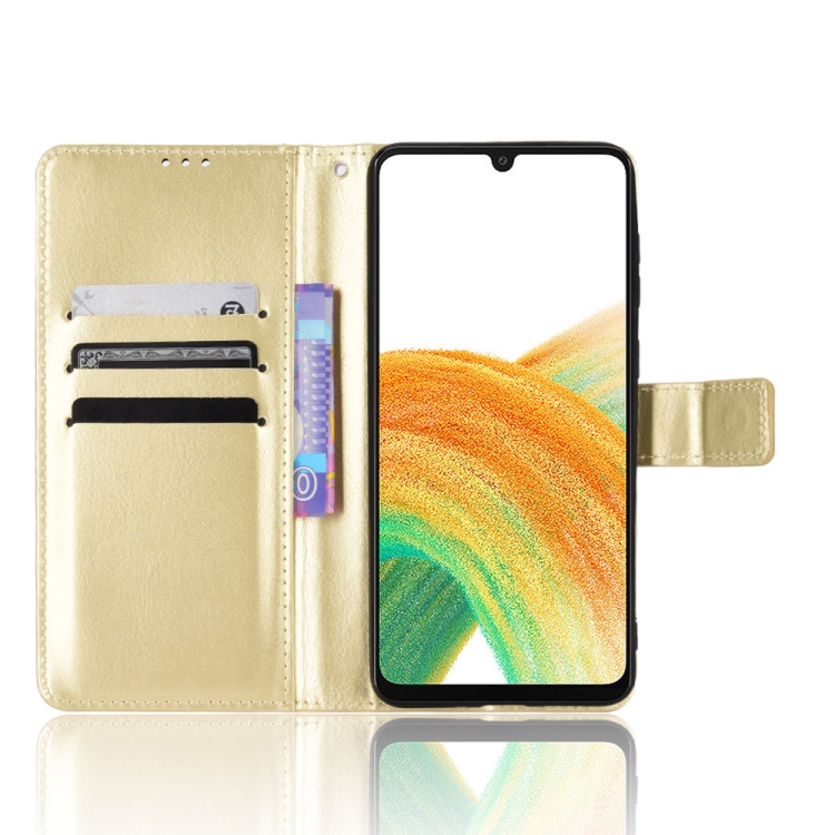 Samsung Galaxy A33 5G Fodral Crazy Horse Guld