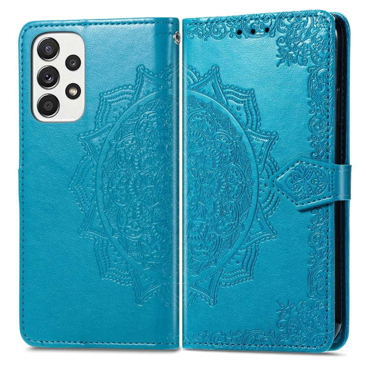 Samsung Galaxy A33 5G Fodral Mandala Läder Blå