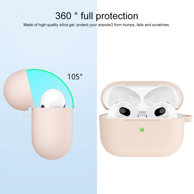 AirPods 3 Skal Silikon Med Krok Rosa