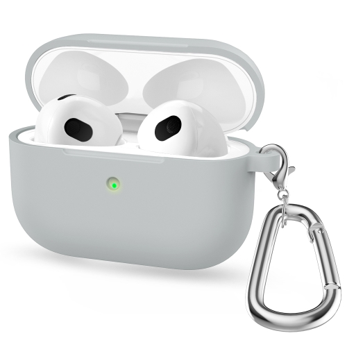 AirPods 3 Skal Silikon Med Krok Ljus Grå