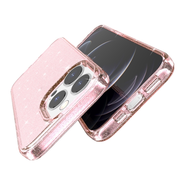 iPhone 14 Pro Max Skal Shockproof Glitter TPU Rosa