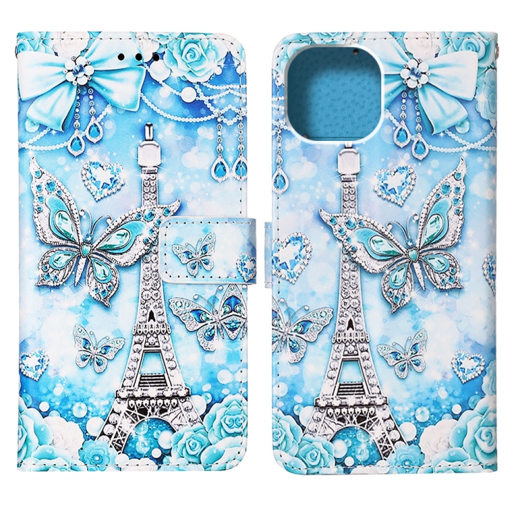 iPhone 14 Fodral Med Tryck Eiffeltornet/Fjrilar