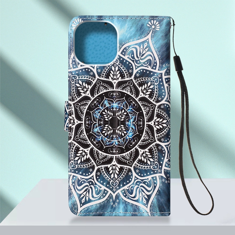 iPhone 14 Fodral Med Tryck Bl Mandala