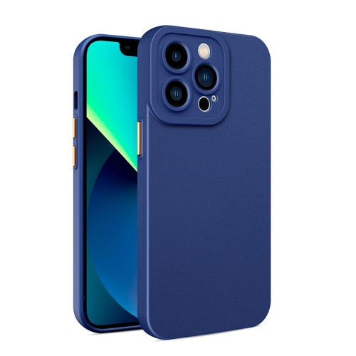 iPhone 14 Skal TPU Lder Textur Royal Blue