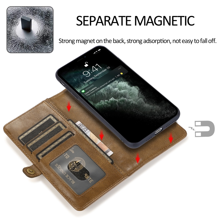 iPhone 14 2in1 Flerfack Magnet Fodral / Skal Brun