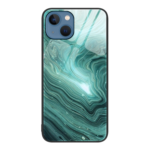 iPhone 14 Skal Marmor Härdat Glas Waves