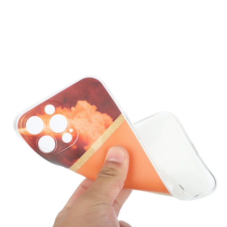 iPhone 14 Pro Skal Marmor TPU Orange