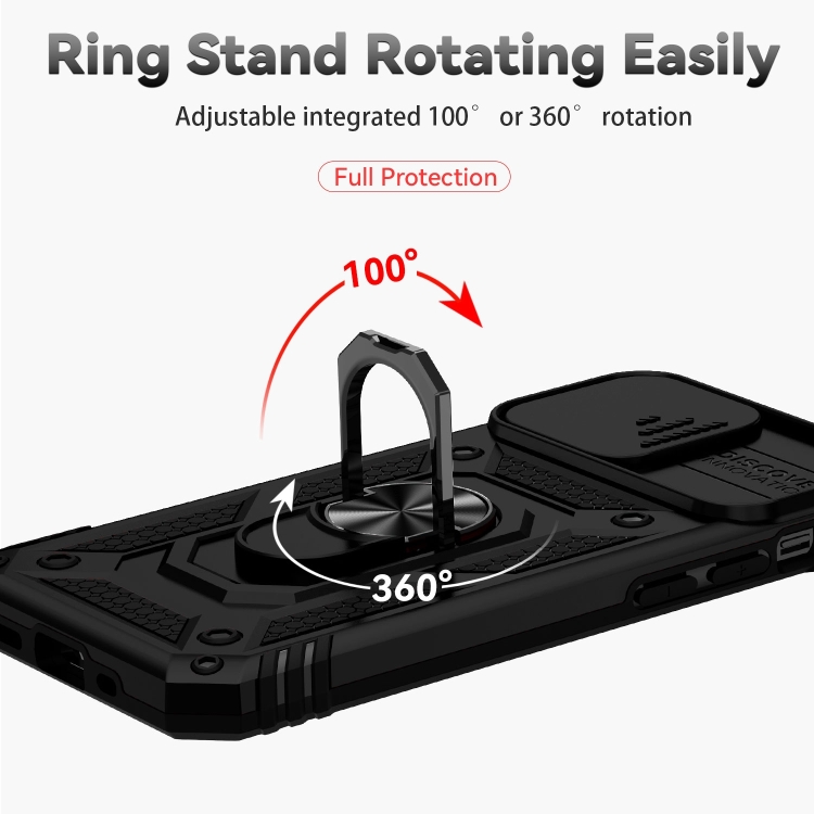 iPhone 14 Plus Skal CamShield Hybrid Ring Svart