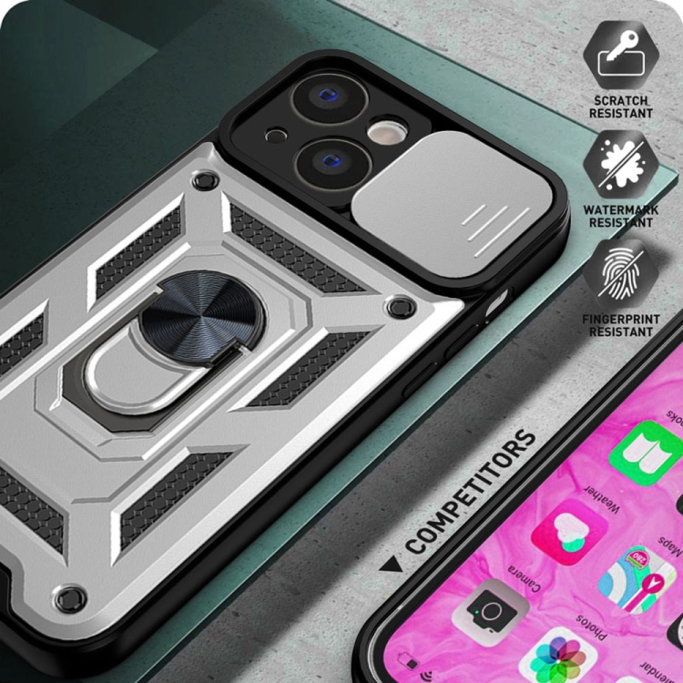 iPhone 14 Pro Skal CamShield Hybrid Ring Silver