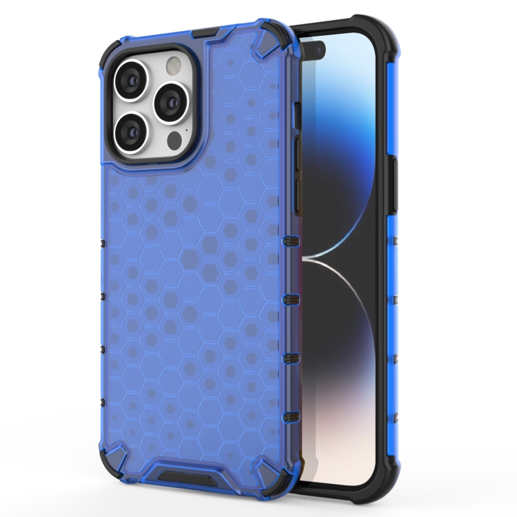 iPhone 15 Pro Max Skal Honeycomb Shockproof Blå