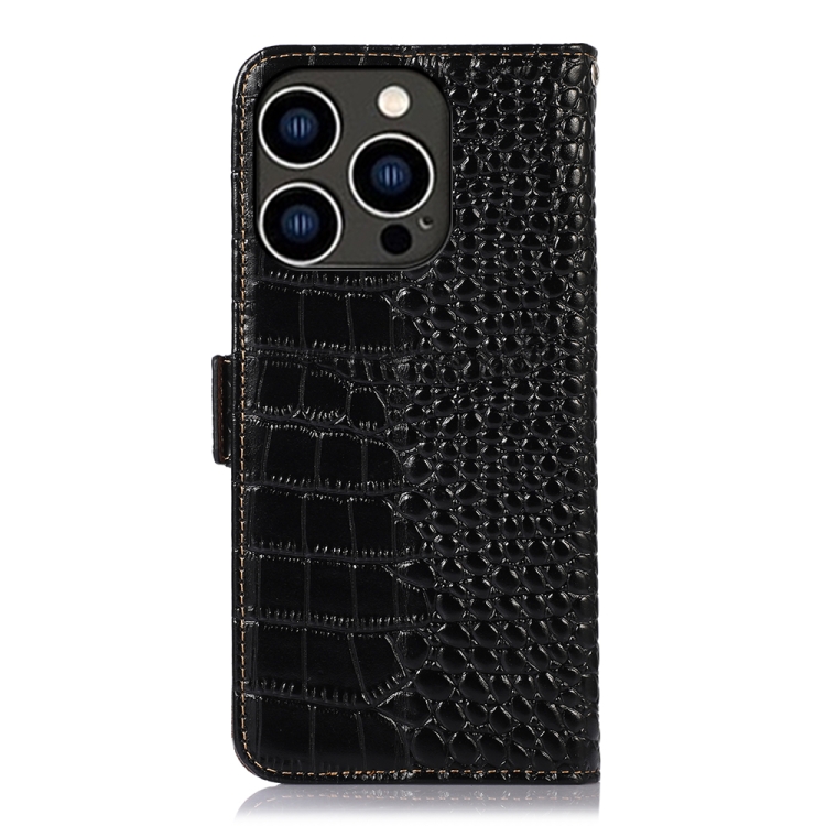 iPhone 15 Pro Max Fodral Krokodil Textur Svart