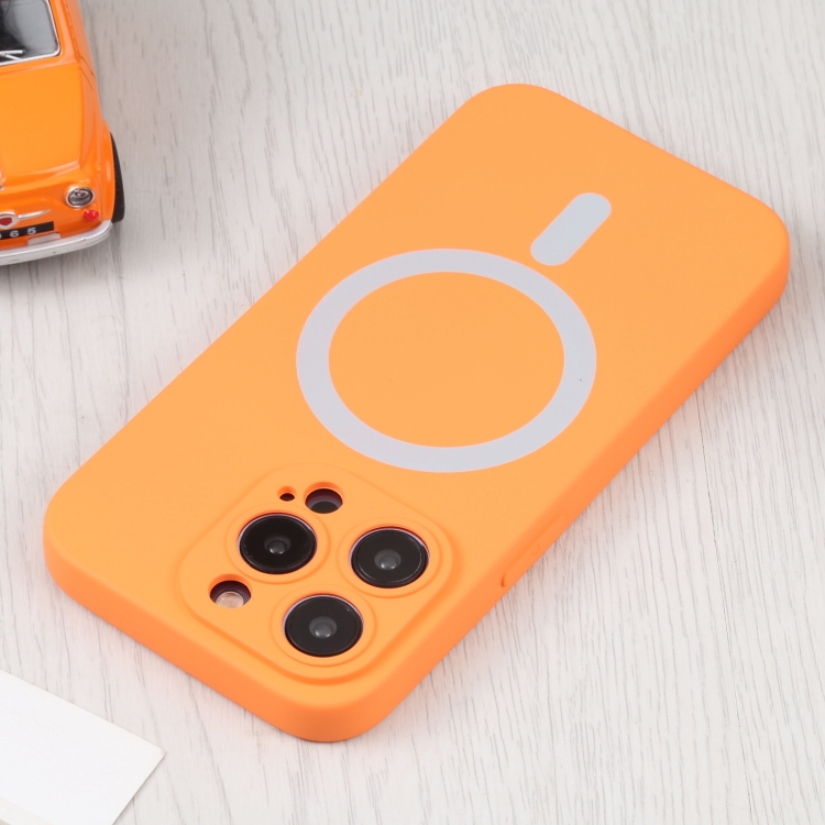 iPhone 15 Pro Max Skal MagSafe Liquid Silikon Orange