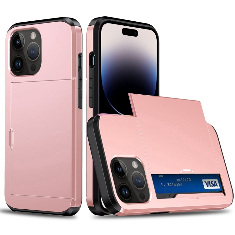 iPhone 15 Pro Skal Med Kortfack Roséguld