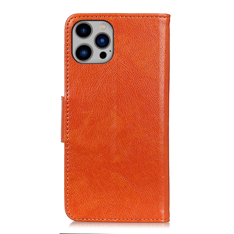 iPhone 15 Pro Fodral Läder Nappa Textur Orange