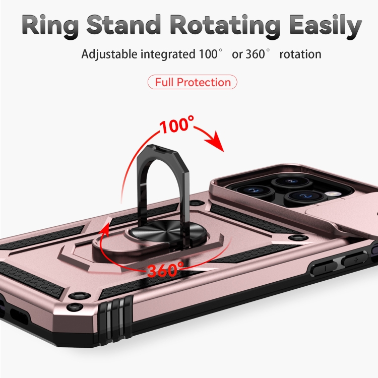 iPhone 15 Pro Skal CamShield Armor Ring Roséguld