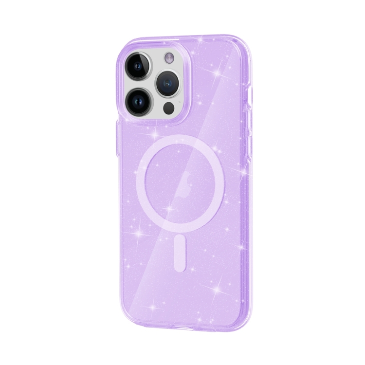 iPhone 15 Pro Skal MagSafe Glitter Hybrid Lila