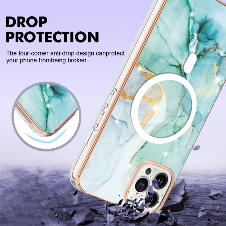 iPhone 15 Pro Skal MagSafe Marmor Grn