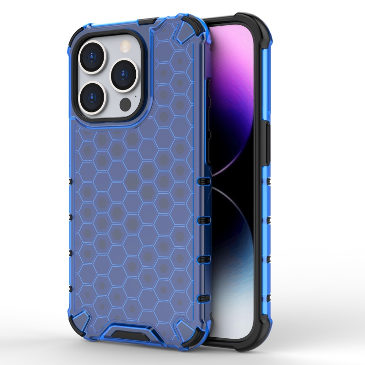 iPhone 15 Pro Skal Shockproof Honeycomb Blå