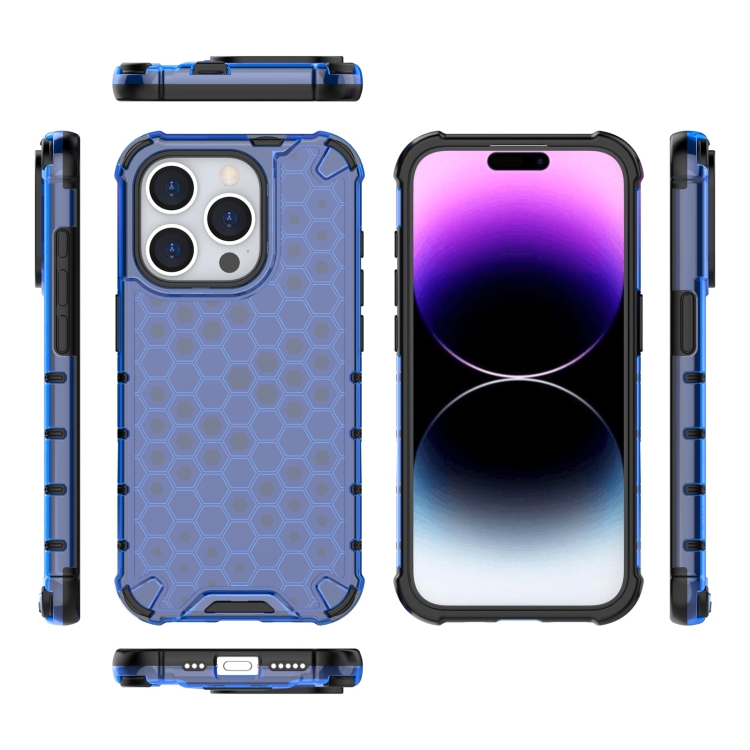 iPhone 15 Pro Skal Shockproof Honeycomb Blå