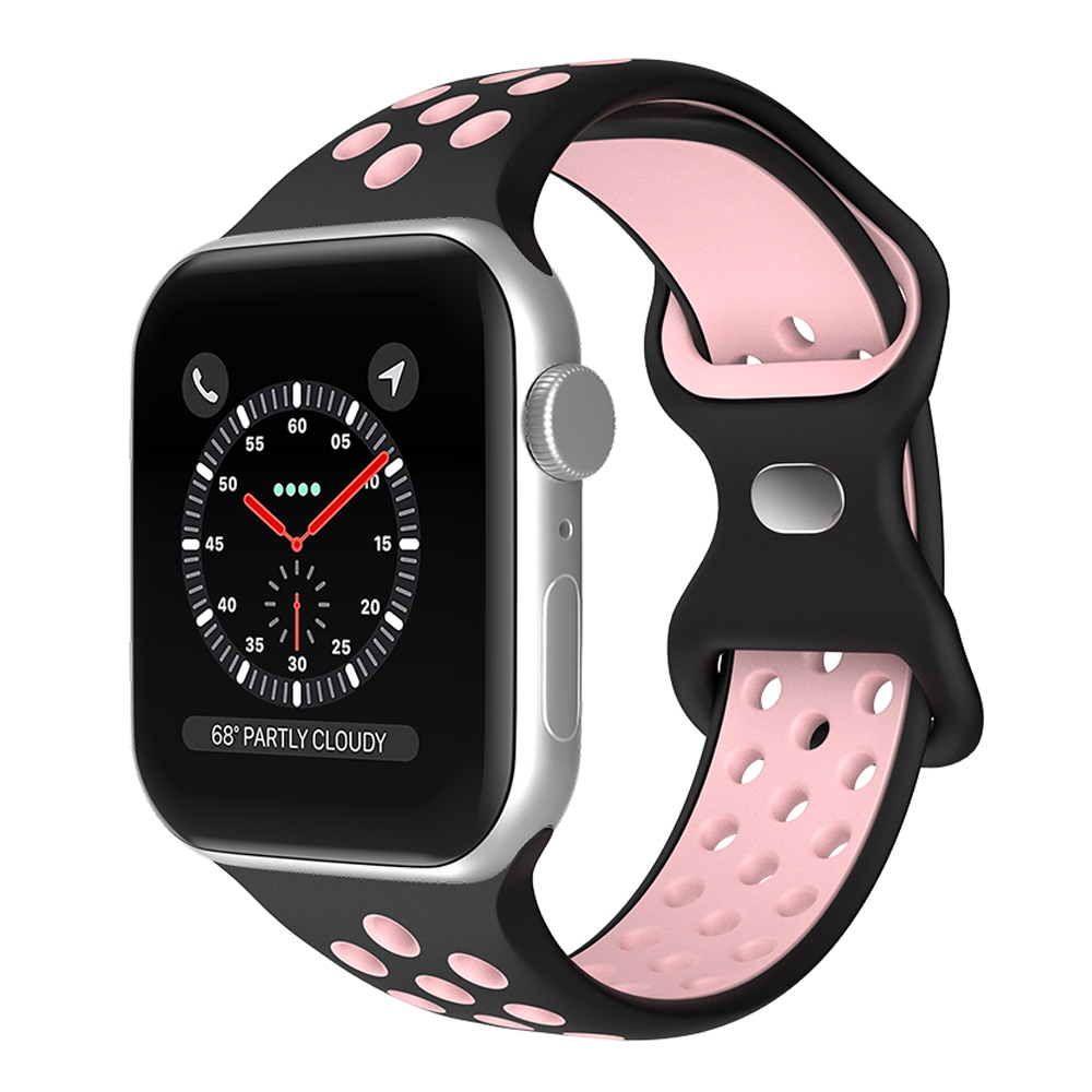 Sportarmband Dual-Color Apple Watch 41/40/38 mm (M/L) Svart/Rosa