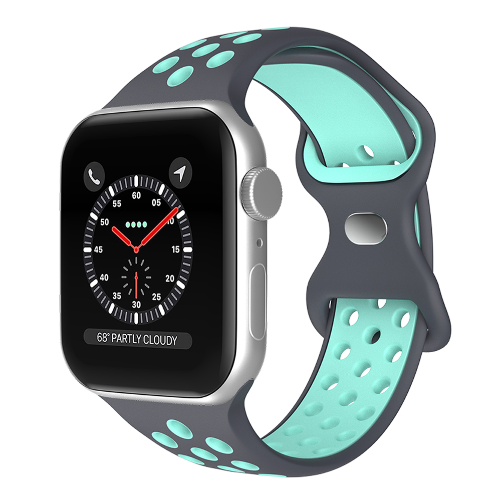 Sportarmband Dual-Color Apple Watch 41/40/38 mm (M/L) Grå/Teal