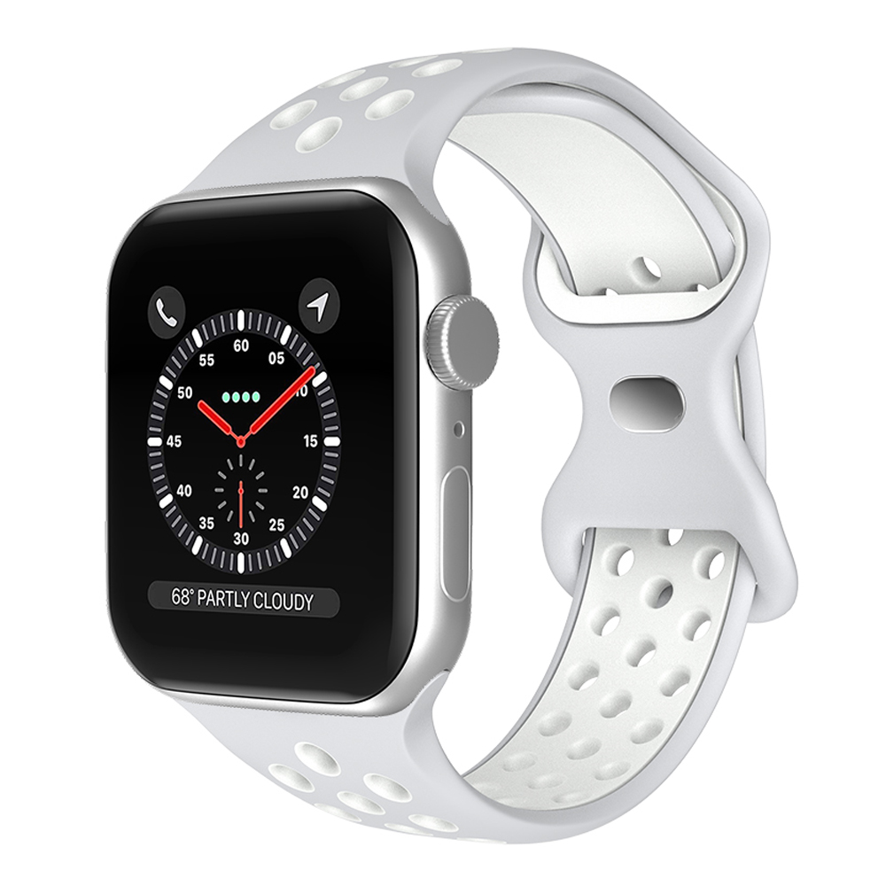 Sportarmband Dual-Color Apple Watch 41/40/38 mm (S/M) Gr/Vit