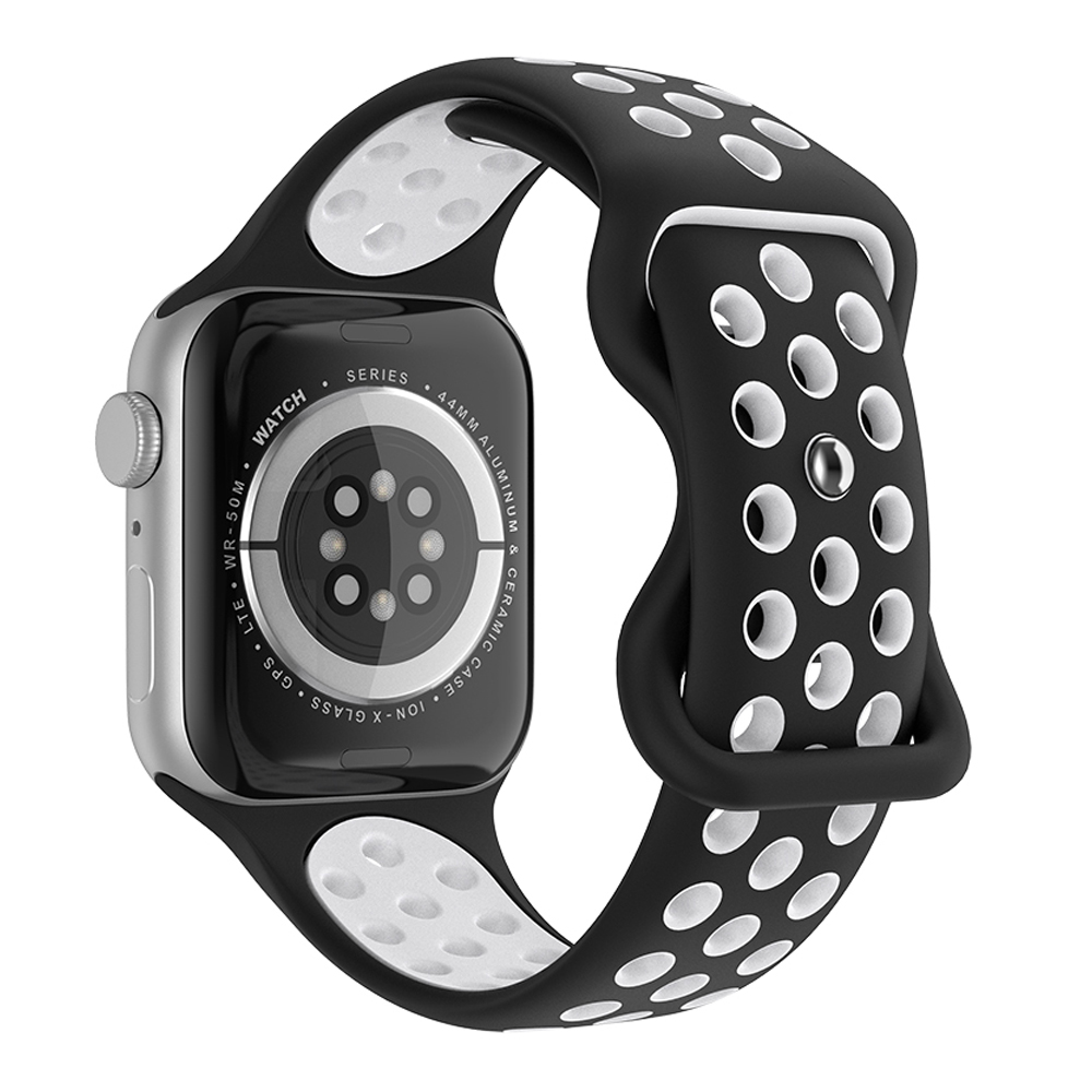 Sportarmband Dual-Color Apple Watch 41/40/38 mm (S/M) Svart/Vit