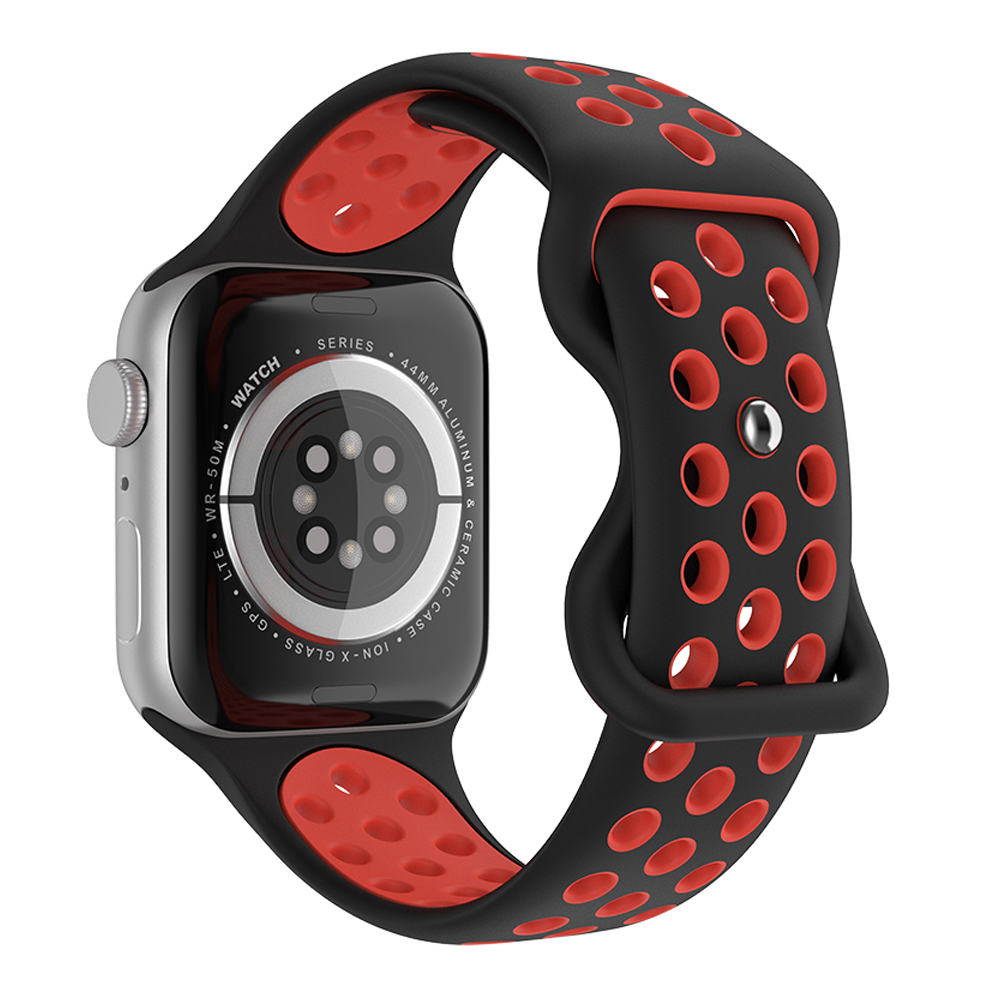 Sportarmband Dual-Color Apple Watch 41/40/38 mm (S/M) Svart/Rd
