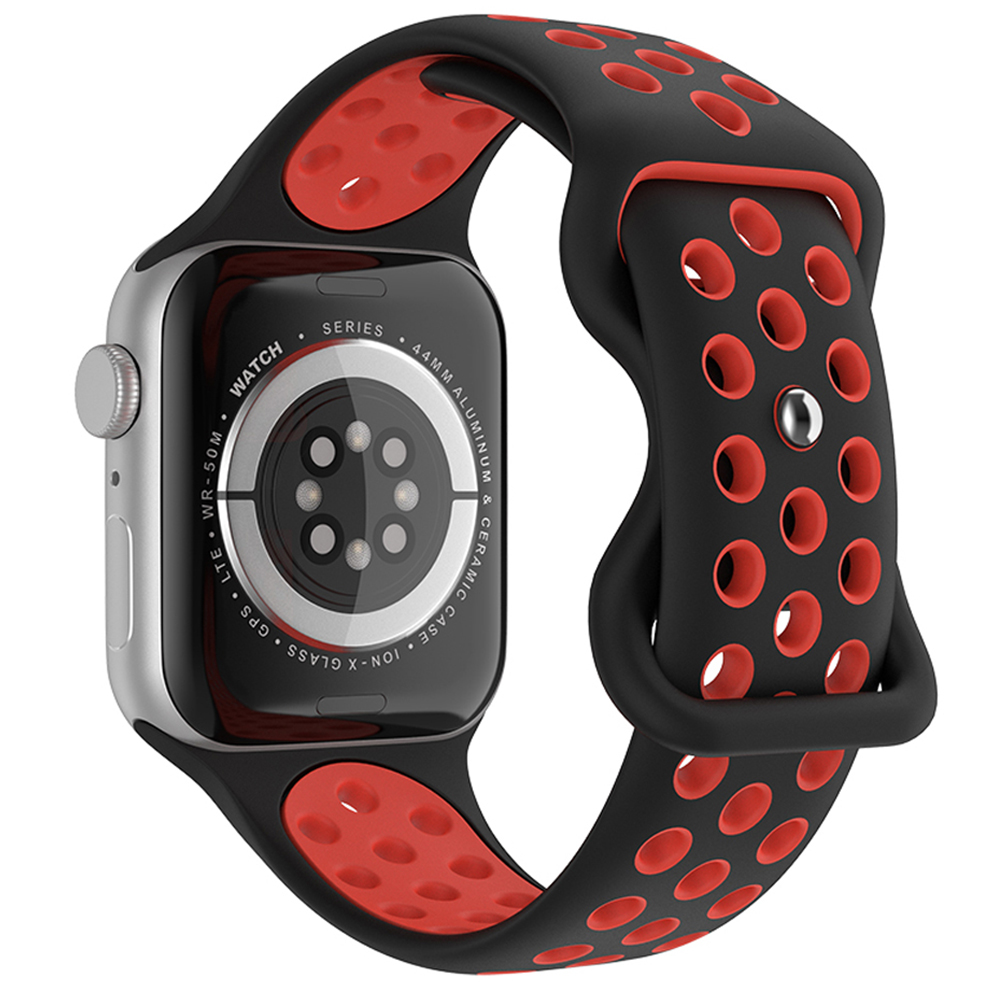 Sportarmband Dual-Color Apple Watch 42/44/45/49 mm (M/L) Svart/Rd