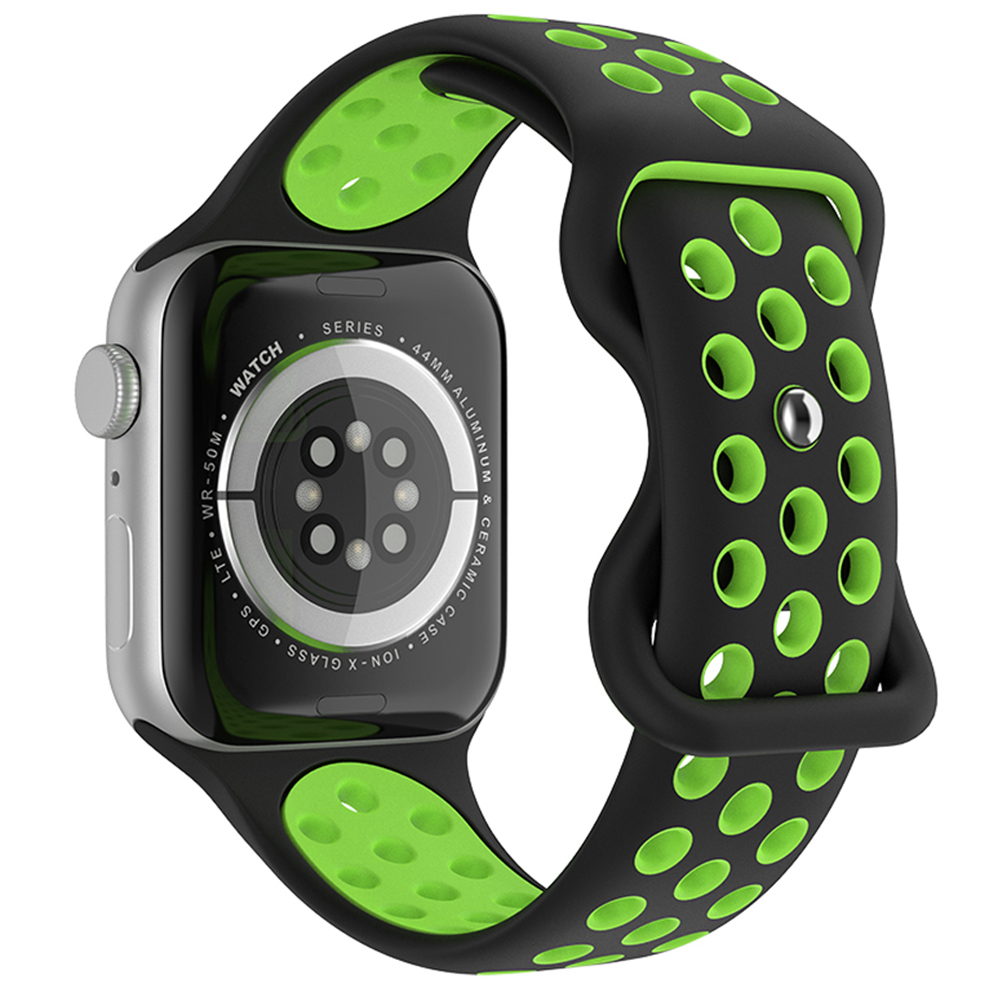 Sportarmband Dual-Color Apple Watch 42/44/45/49 mm (M/L) Svart/Grn