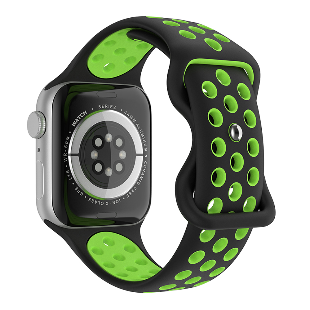 Sportarmband Dual-Color Apple Watch 42/44/45/49 mm (S/M) Svart/Grn