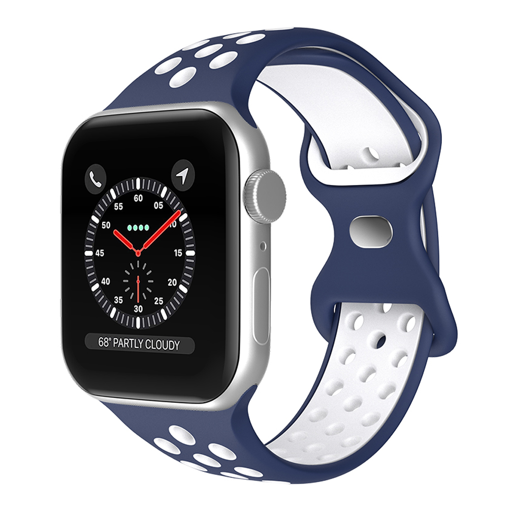 Sportarmband Dual-Color Apple Watch 42/44/45/49 mm (S/M) Bl/Vit