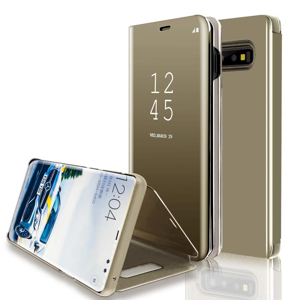 Samsung Galaxy S10 Plus - Mirror Flip Fodral - Guld