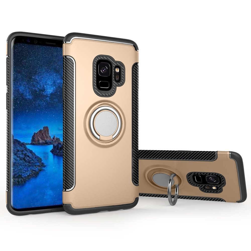 Samsung S9 PLUS - Armour Ring Skal - Guld