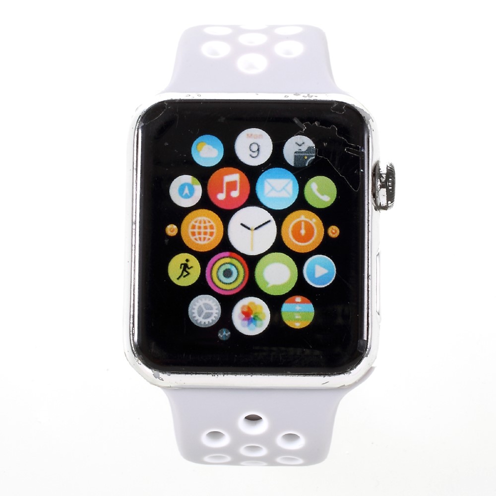 Ihligt Silikon Armband Apple Watch 42/44/45/49 mm Gr/Vit
