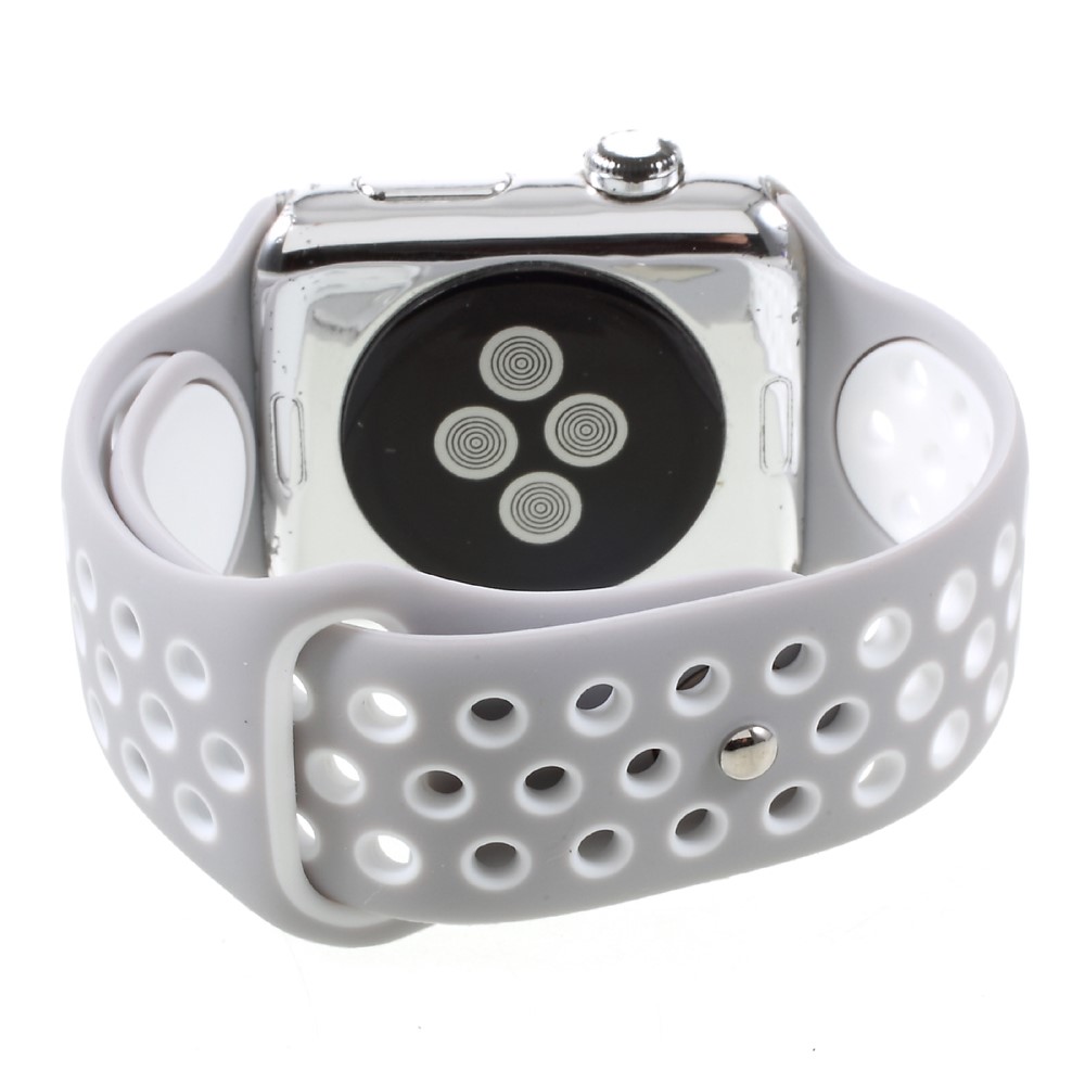Ihligt Silikon Armband Apple Watch 42/44/45/49 mm Gr/Vit