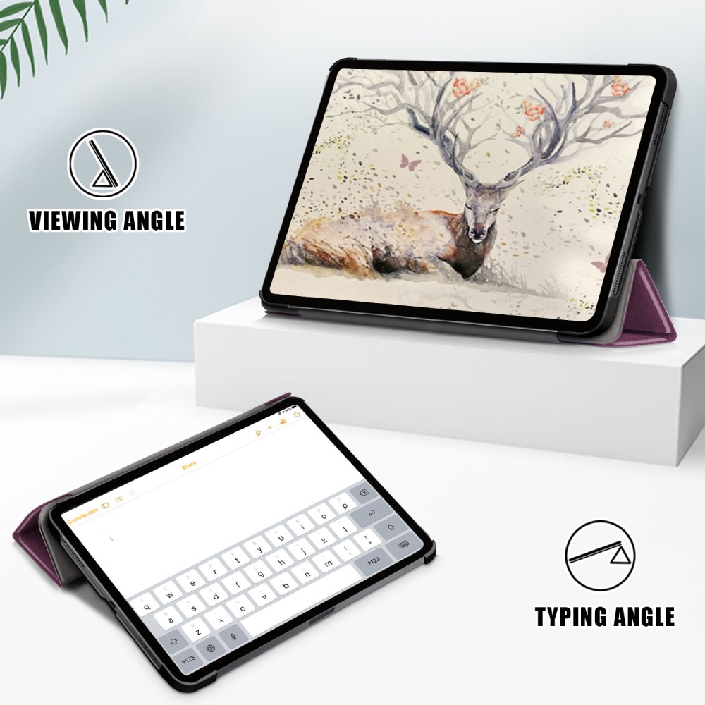 iPad Air 2020/2022 Fodral Tri-Fold Litchi Lila