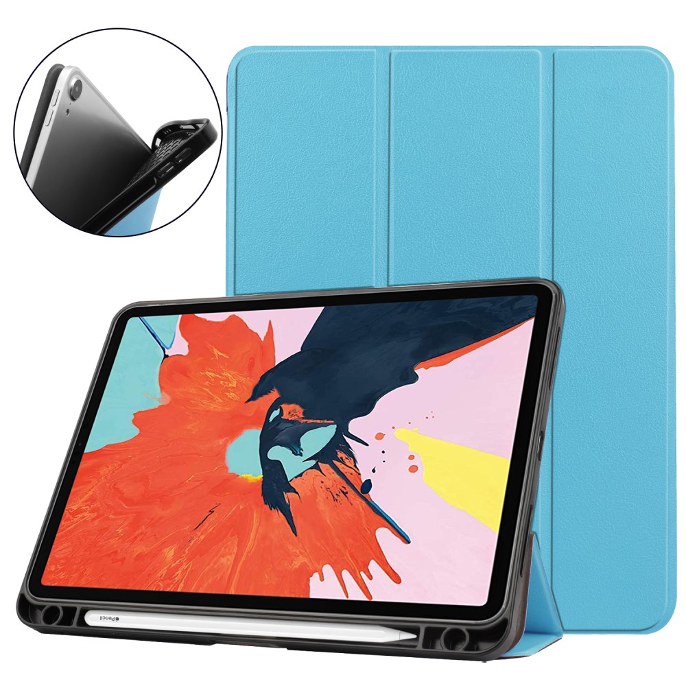 iPad Air 2020/2022 Fodral Tri-Fold Litchi Bl