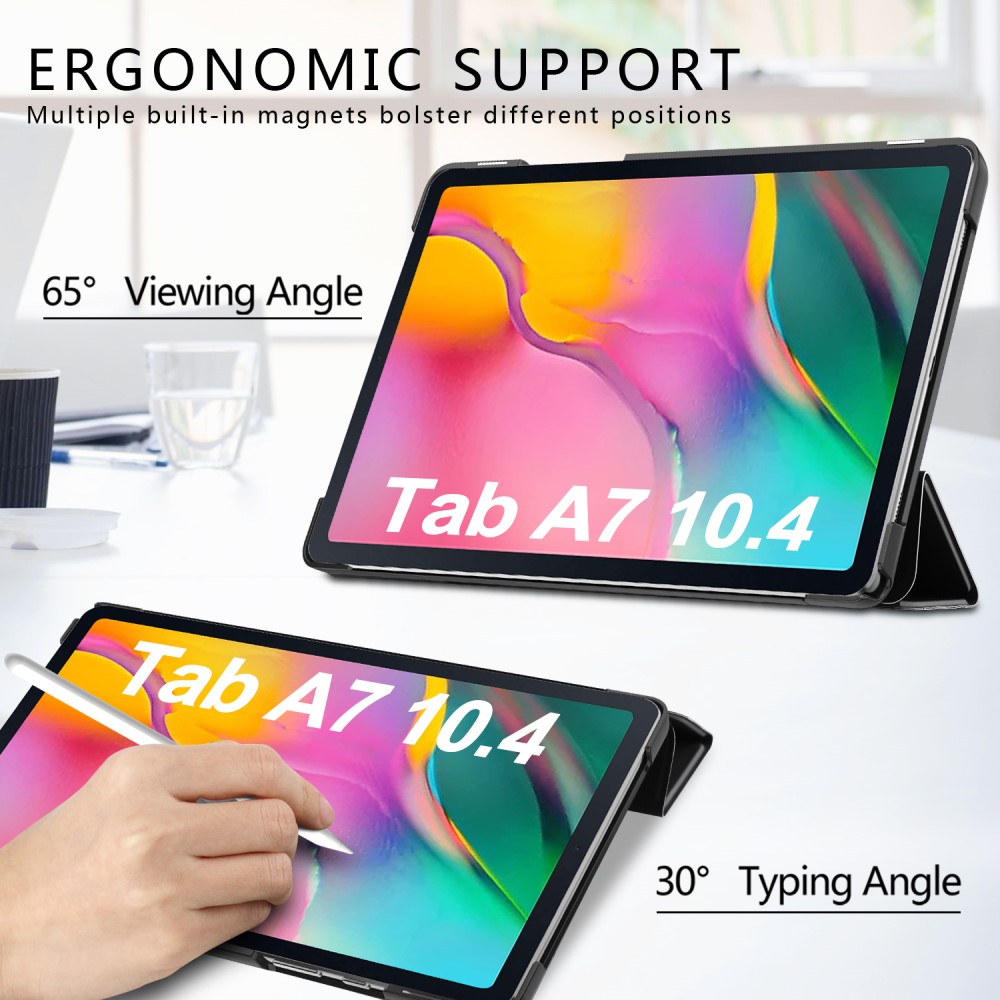 Samsung Galaxy Tab A7 10.4 Fodral Tri-Fold Svart