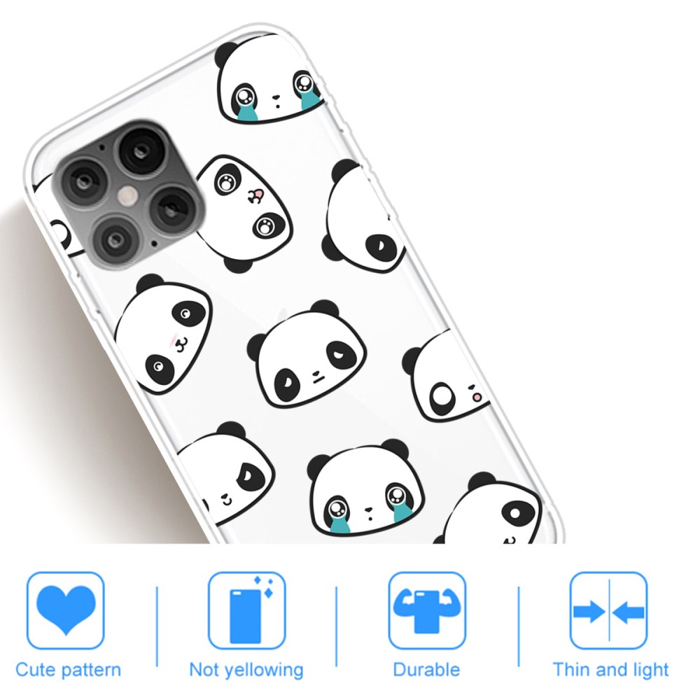 iPhone 12 / 12 Pro - Skal Med Tryck - Panda