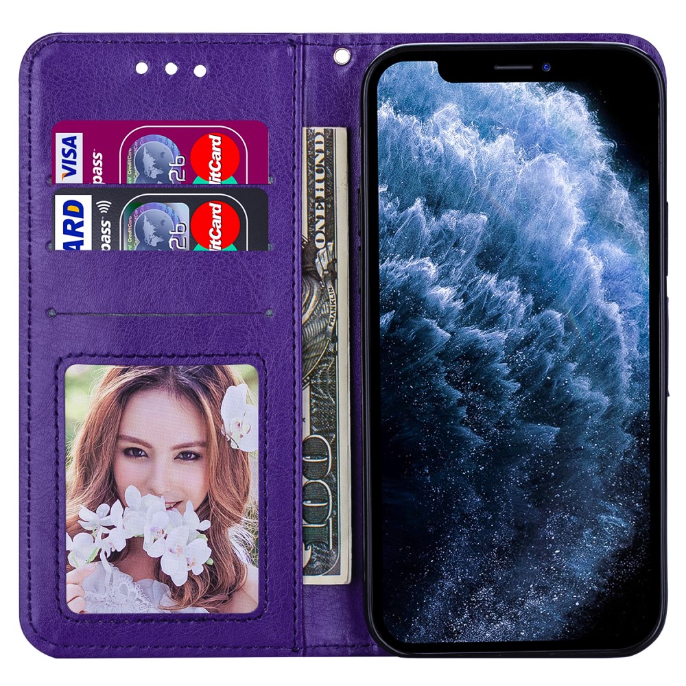 iPhone 12 / 12 Pro - Crazy Horse Fodral - Lila