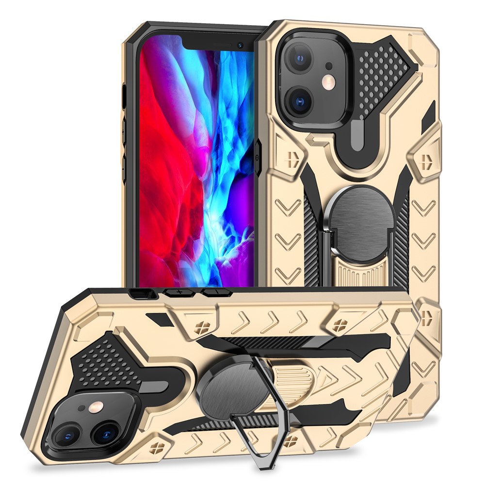 iPhone 12 / 12 Pro - Armor Ring Skal - Guld