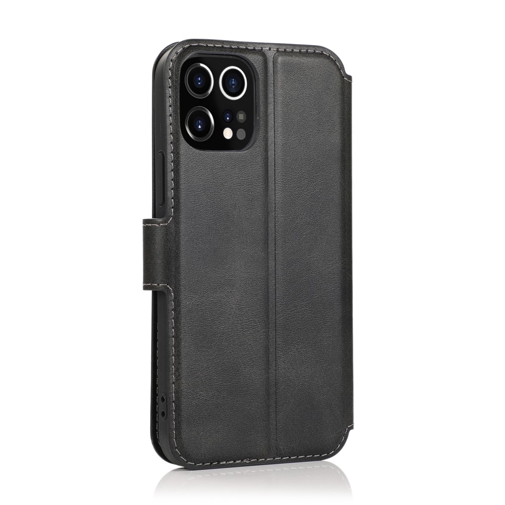 iPhone 12 Pro Max - Retro Plånboksfodral - Svart