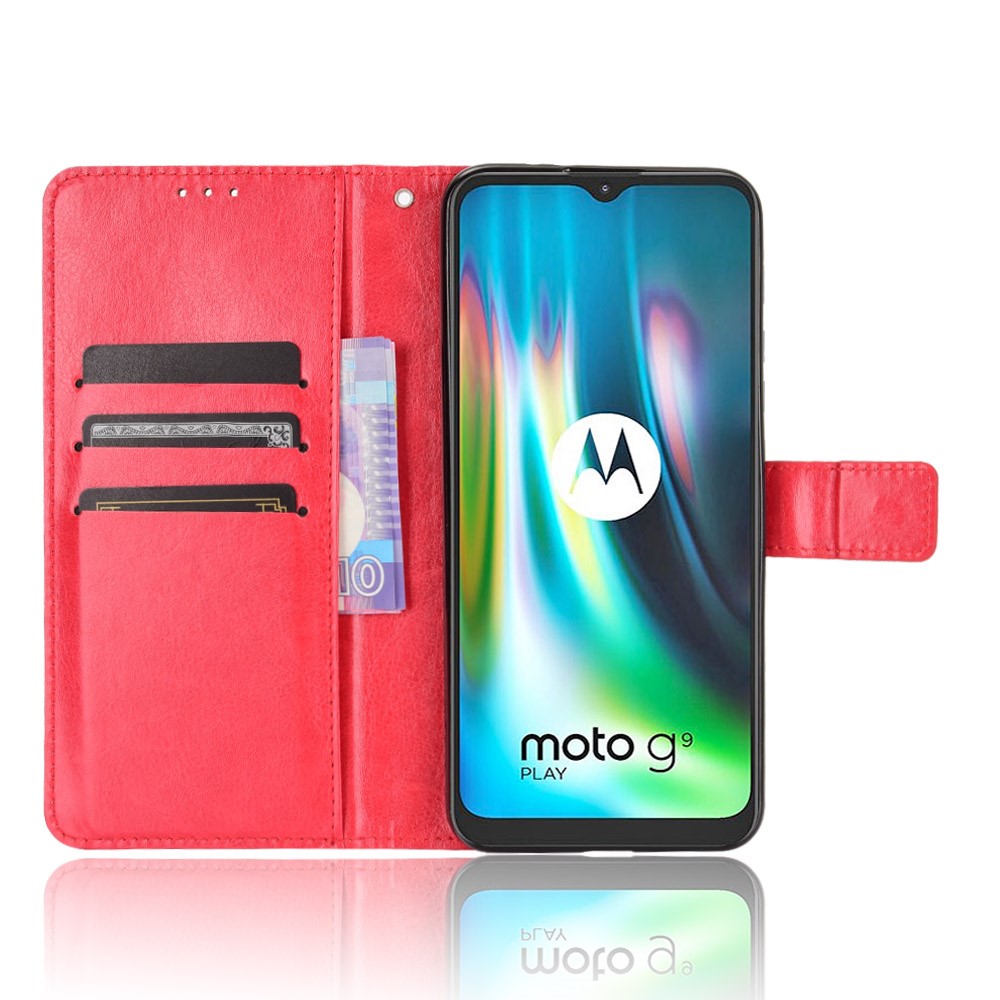 Motorola Moto G9 Play / E7 Plus - Crazy Horse Fodral - Rd