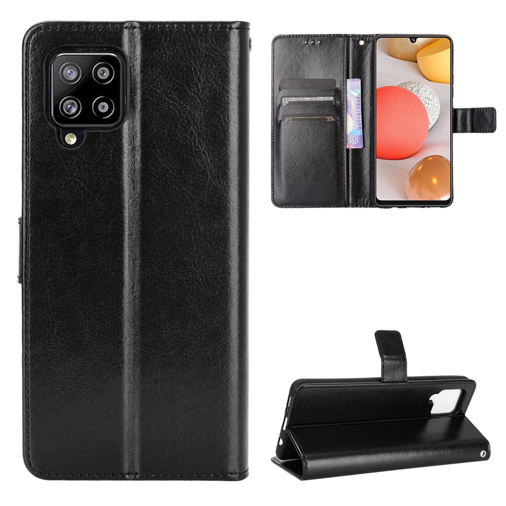Samsung Galaxy A42 - Crazy Horse Fodral - Svart