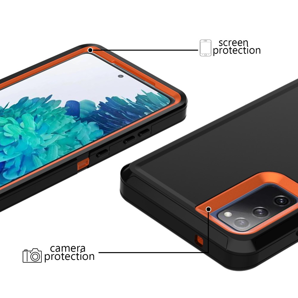 Samsung Galaxy S20 FE - Shockproof Xtreme Skal - Svart/Orange
