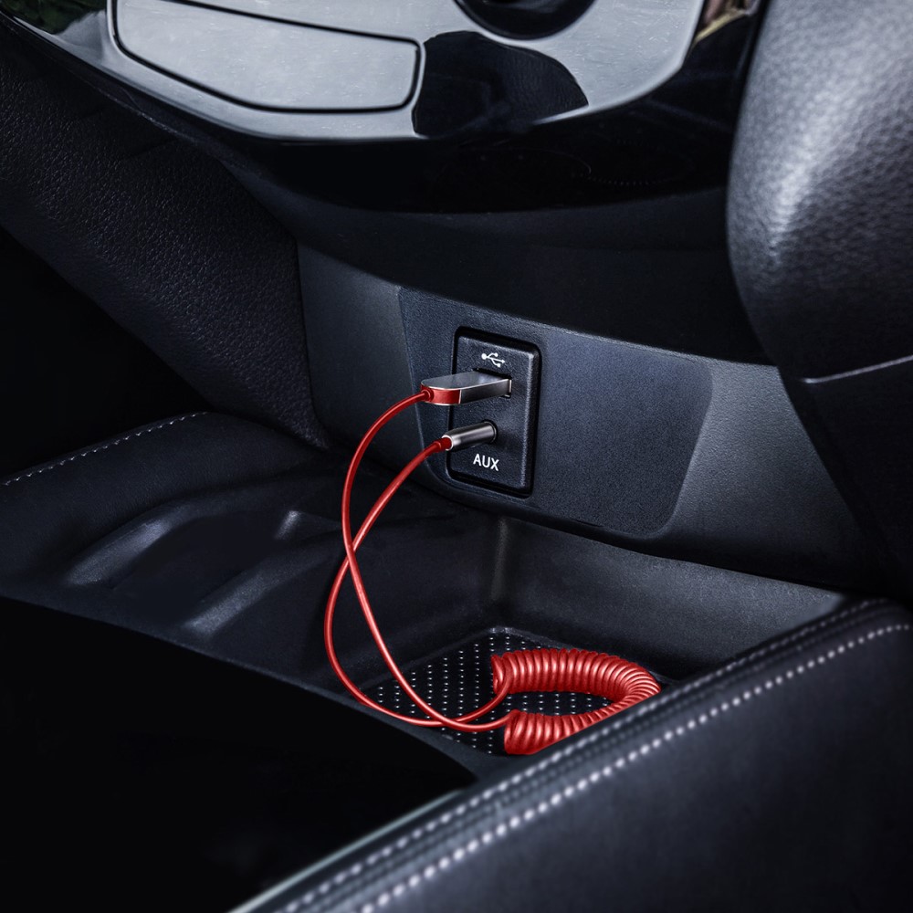 Baseus Bluetooth Till 3.5 mm AUX Adapter Kabel - Röd
