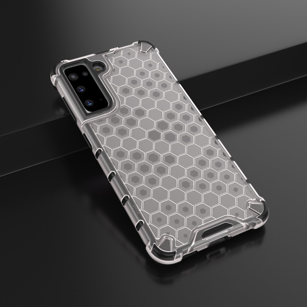Samsung Galaxy S21 - Armor Honeycomb Textur Skal - Transparant