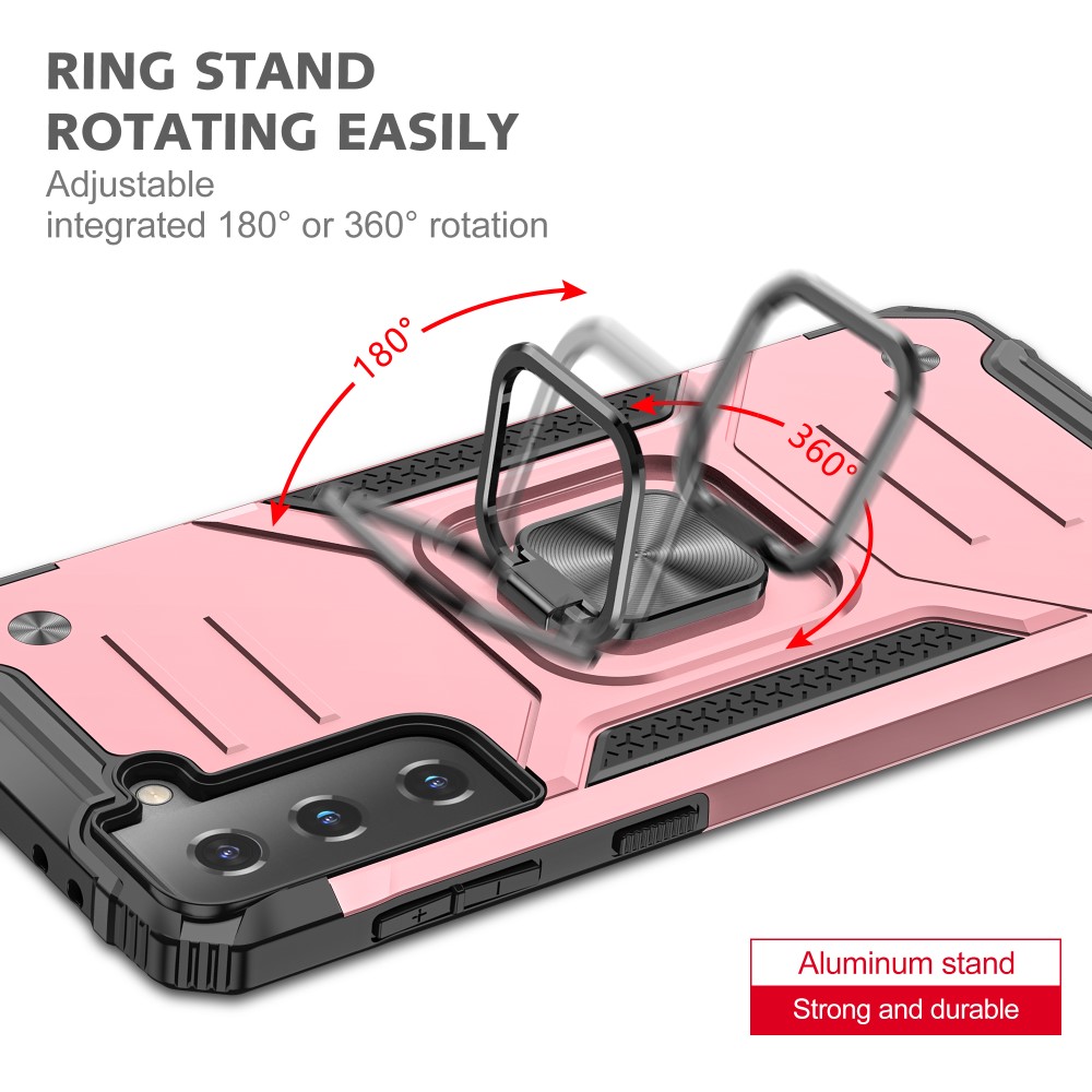 Samsung Galaxy S21 - Armor Hybrid Ring Skal - Rosguld